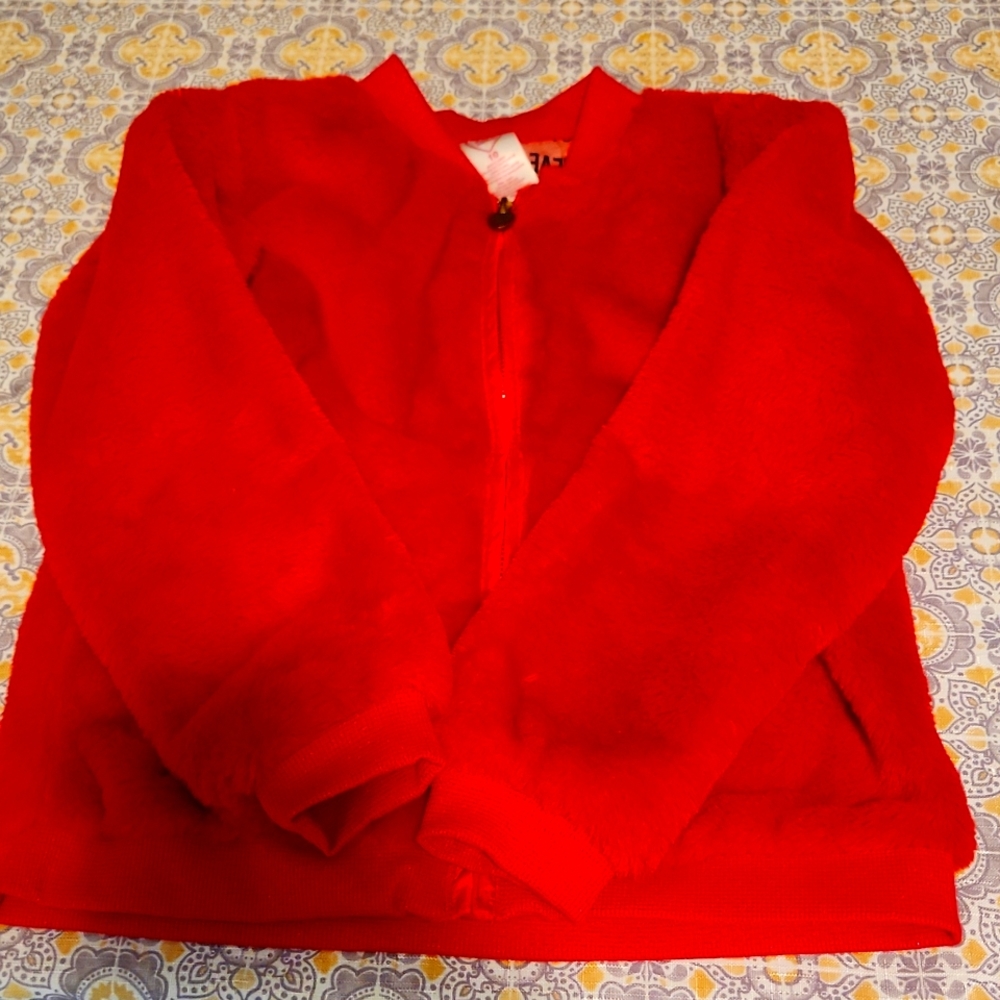 Girls red fur jacket